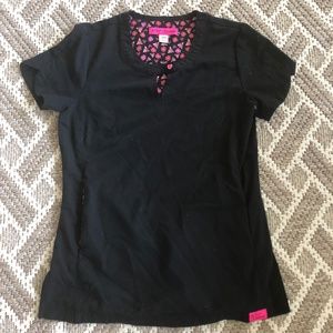 Betsy Johnson Black Scrub Top